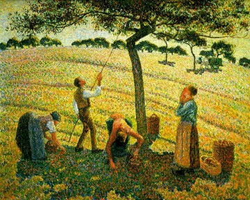 カミーユ・ピサロ Painting - エラニー・シュール・エプテでのリンゴ狩り 1888年 カミーユ・ピサロ